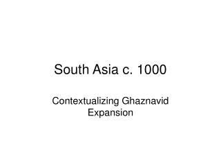 South Asia c. 1000