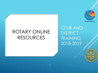Club and District Training 2018-2019