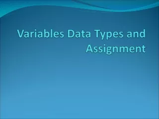 variables and data types assignment