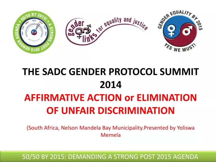 the sadc gender protocol summit 2014 affirmative