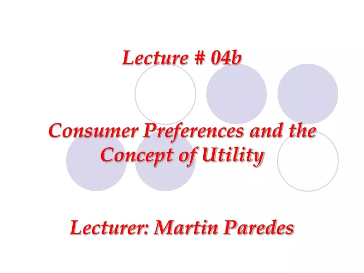lecture 04b consumer preferences and the concept