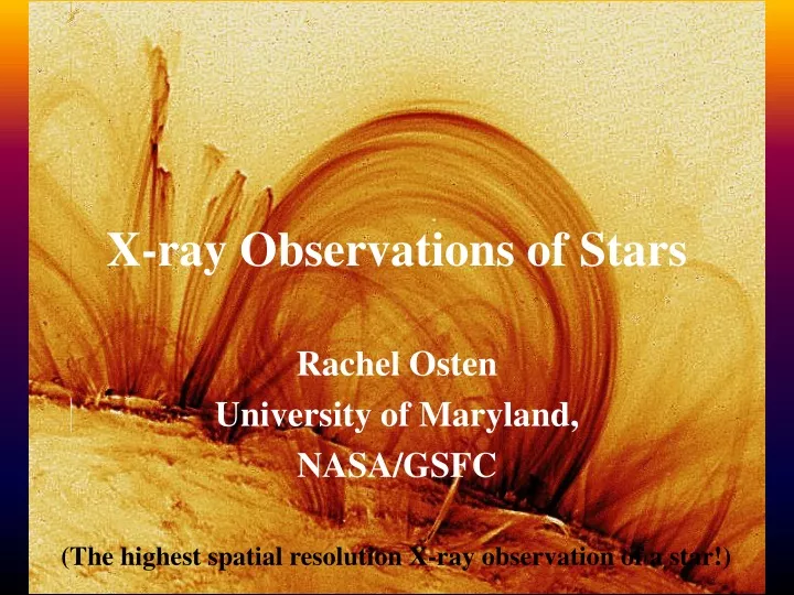 x ray observations of stars
