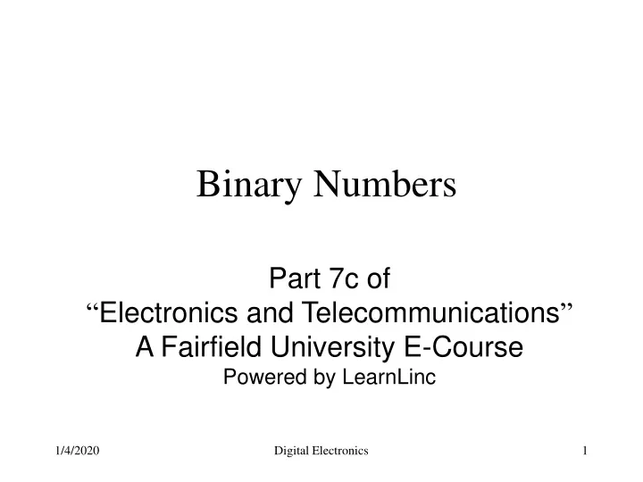 binary numbers