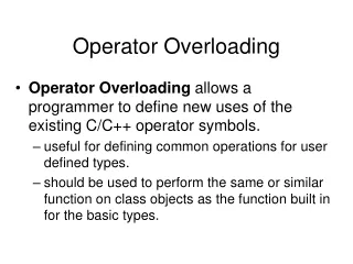 Operator Overloading