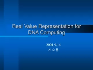Real Value Representation for DNA Computing