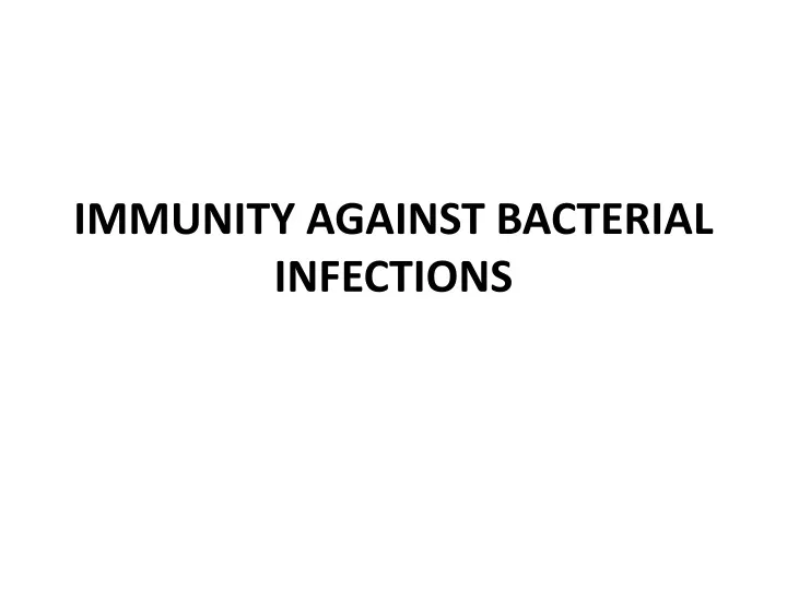 immunity against bacterial infections
