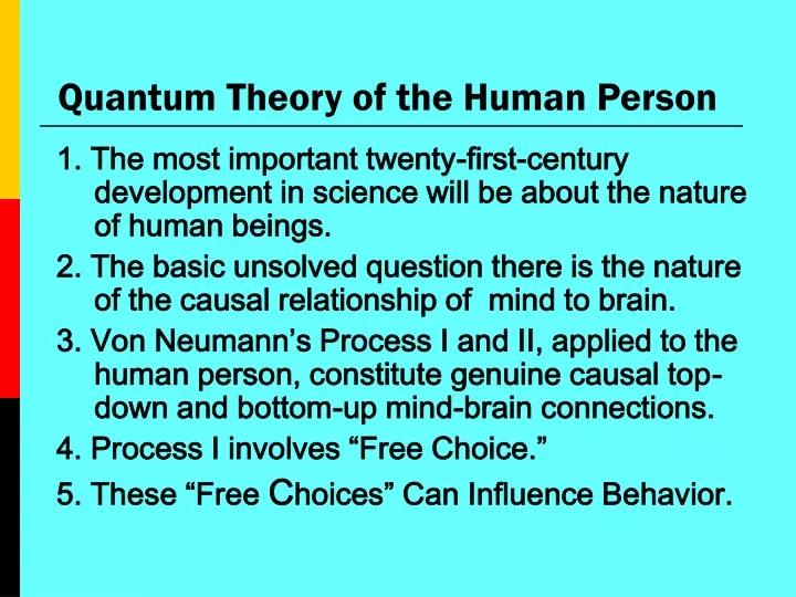 quantum theory of the human person