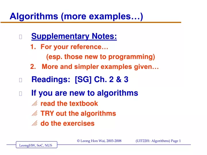 algorithms more examples