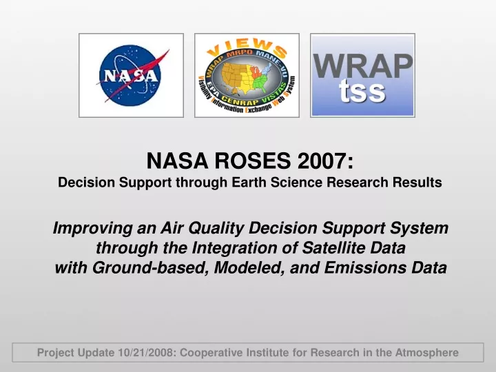 nasa roses 2007 decision support through earth