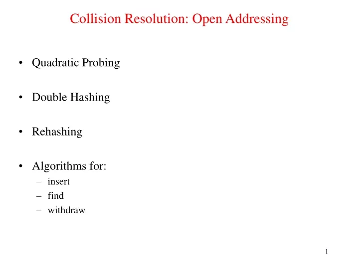 collision resolution open addressing