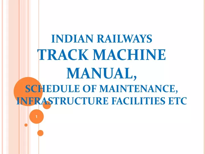 indian railways track machine manual schedule