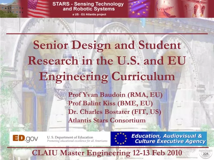 senior design and student research in the u s and eu engineering curriculum