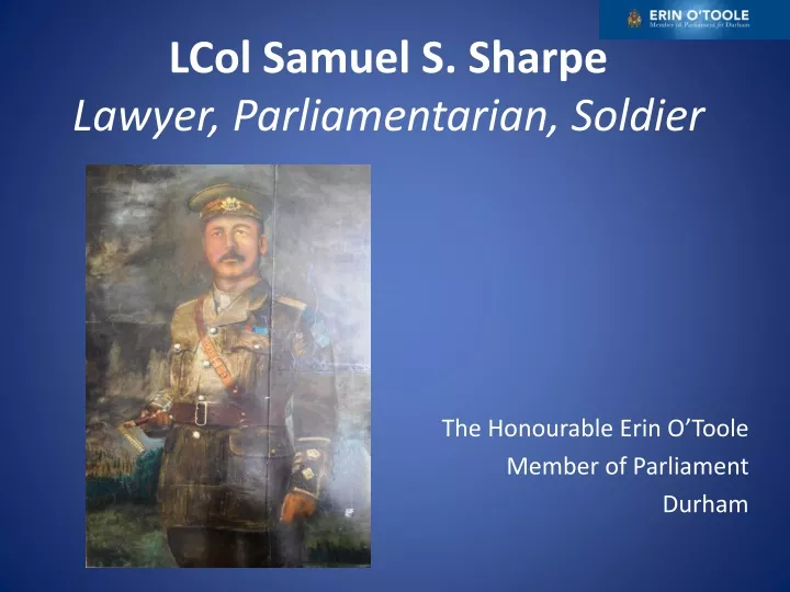 lcol samuel s sharpe lawyer parliamentarian soldier