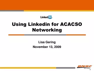 Using Linkedin for ACACSO Networking