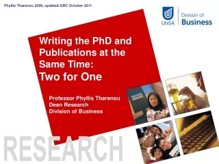 Writing the PhD and Publications at the Same Time:  Two for One