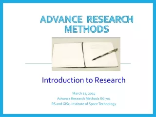 Advance  RESEARCH METHODS