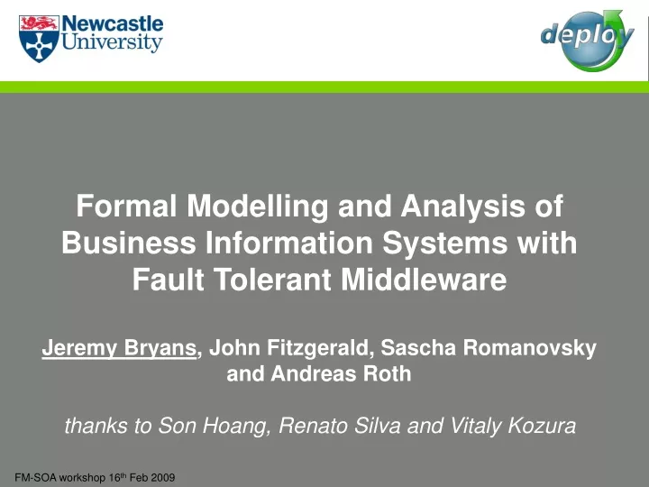 formal modelling and analysis of business