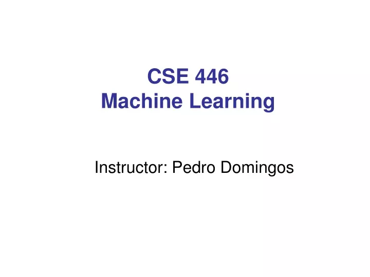 cse 446 machine learning