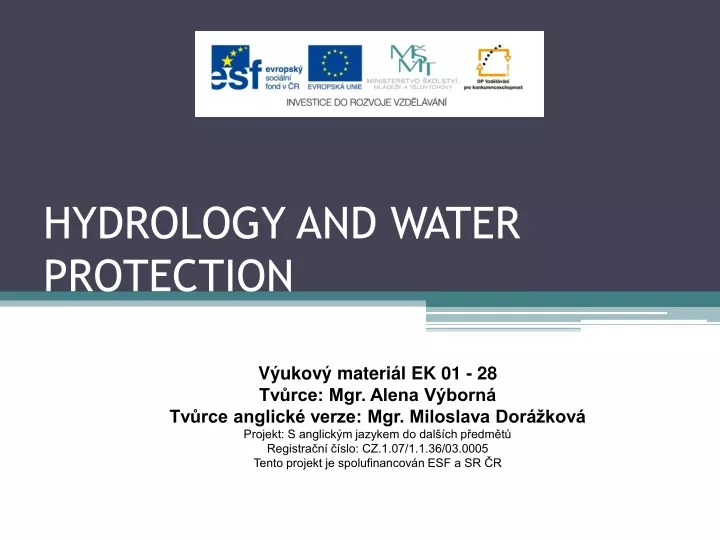 hydrology and water protection