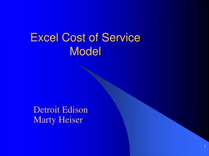 excel cost of service model