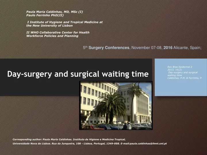 day surgery and surgical waiting time