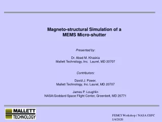 Magneto-structural Simulation of a MEMS Micro-shutter