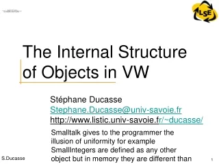 The Internal Structure of Objects in VW