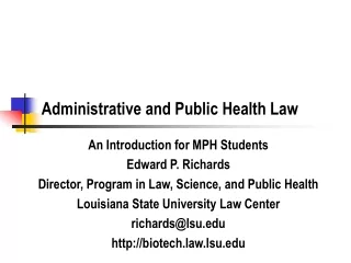 Administrative and Public Health Law