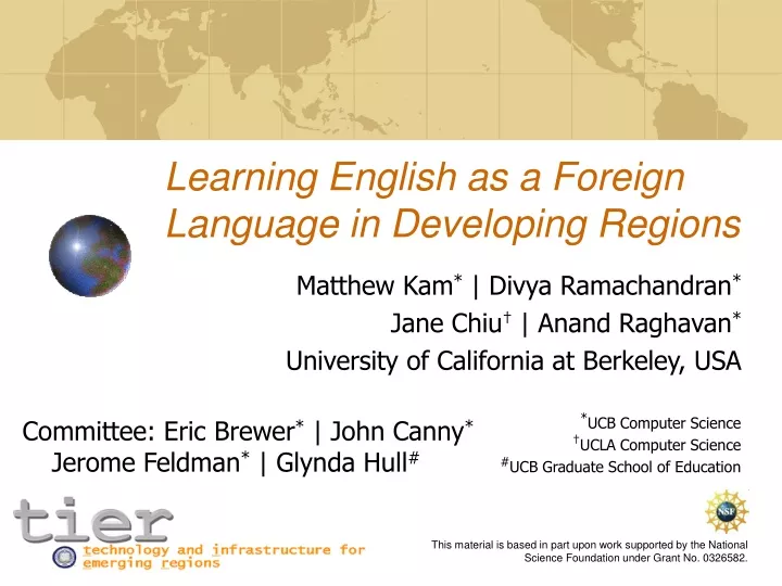 learning english as a foreign language in developing regions