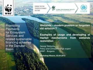 Promoting Payments  for Ecosystem Services and related sustainable financing schemes