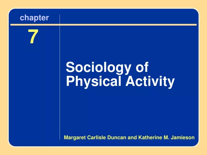 chapter 7 sociology of physical activity