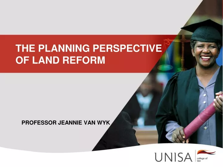 the planning perspective of land reform