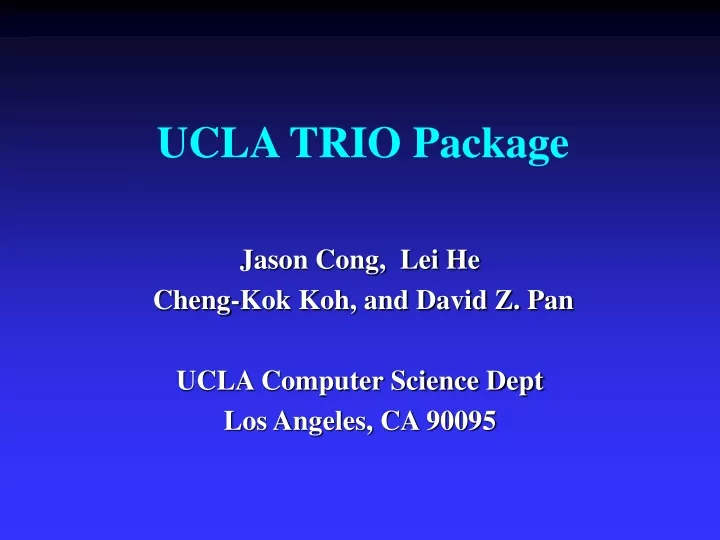 ucla trio package