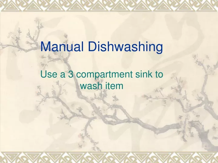 manual dishwashing