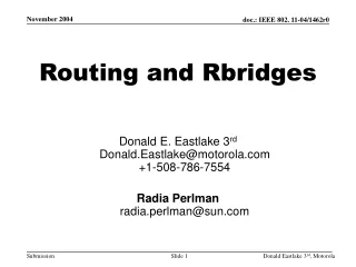 Routing and Rbridges