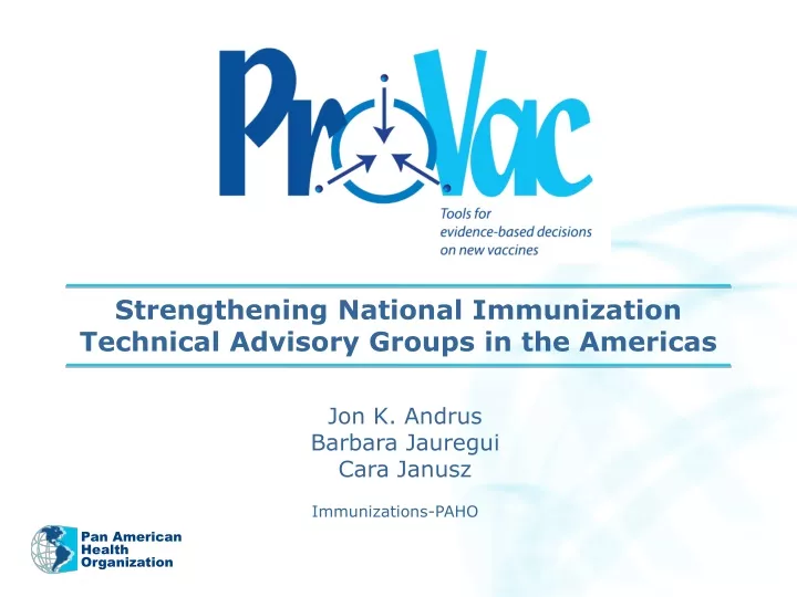 strengthening national immunization technical