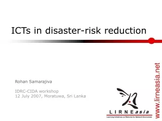 ICTs in disaster-risk reduction