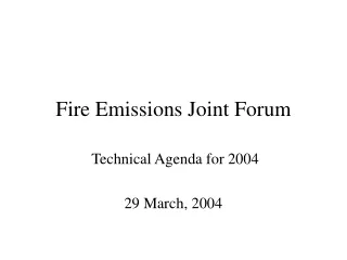 Fire Emissions Joint Forum
