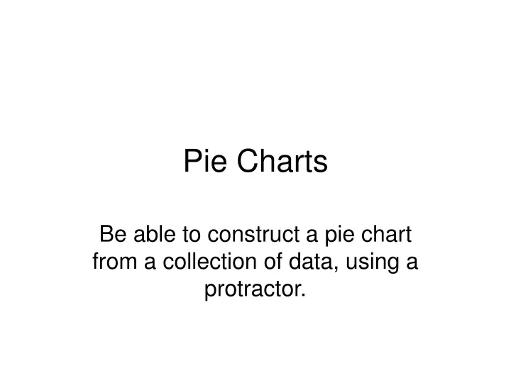 pie charts