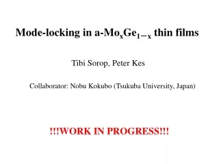 Mode-locking in a-Mo x Ge 1 － x  thin films