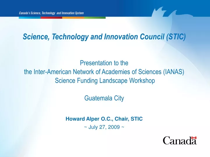 science technology and innovation council stic