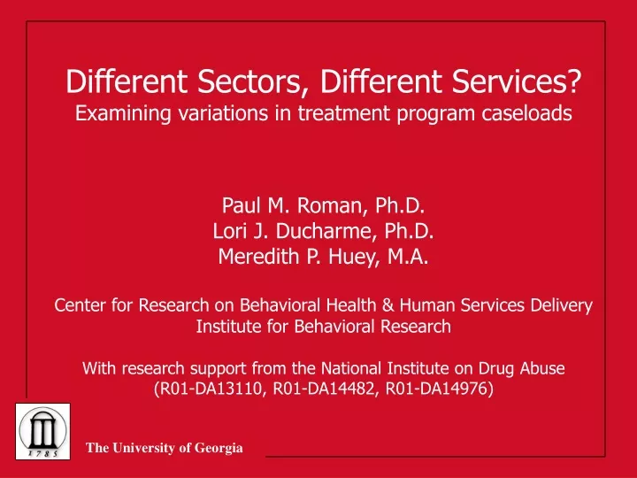different sectors different services examining variations in treatment program caseloads