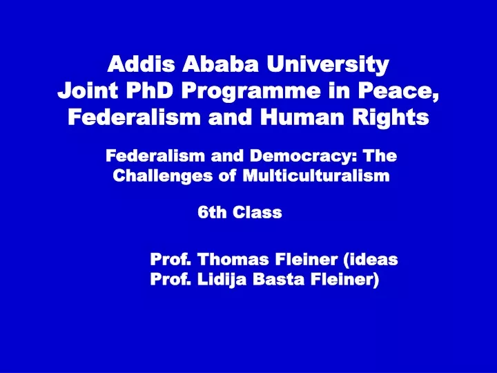 addis ababa university joint phd programme in peace federalism and human rights