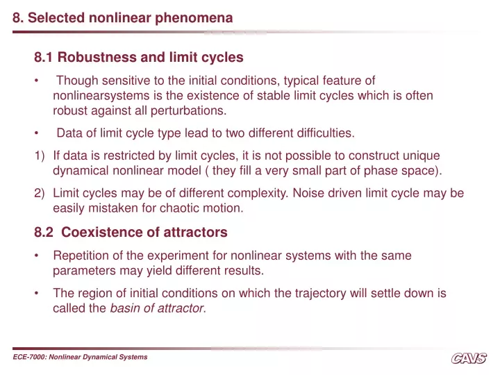 8 selected nonlinear phenomena