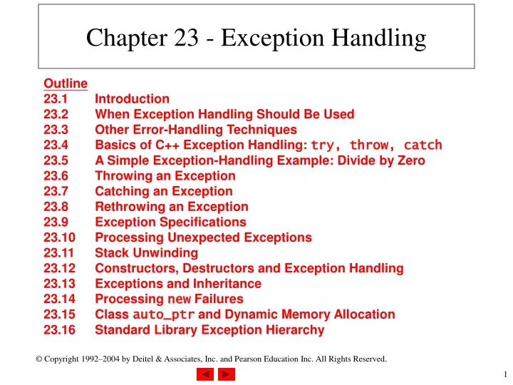 chapter 23 exception handling