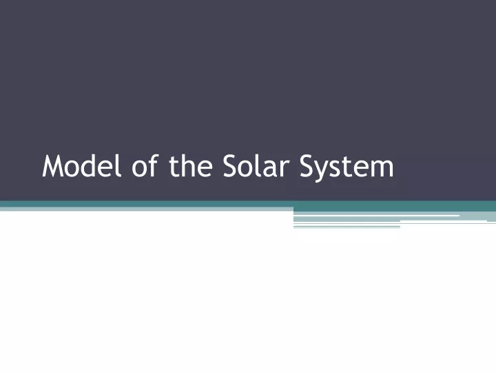 model of the solar system