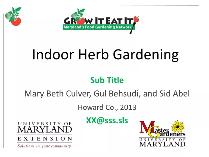 indoor herb gardening