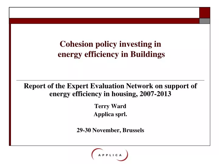cohesion policy investing in energy efficiency in buildings