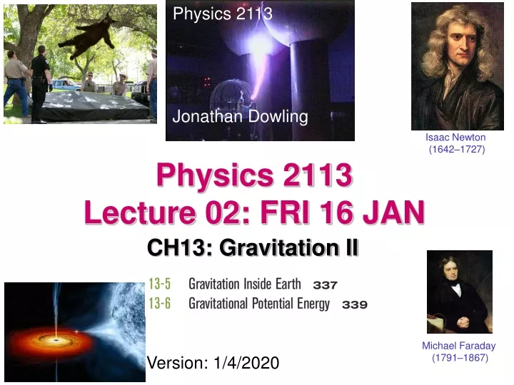physics 2113 lecture 02 fri 16 jan
