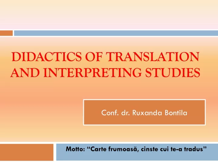 didactics of translation and interpreting studies